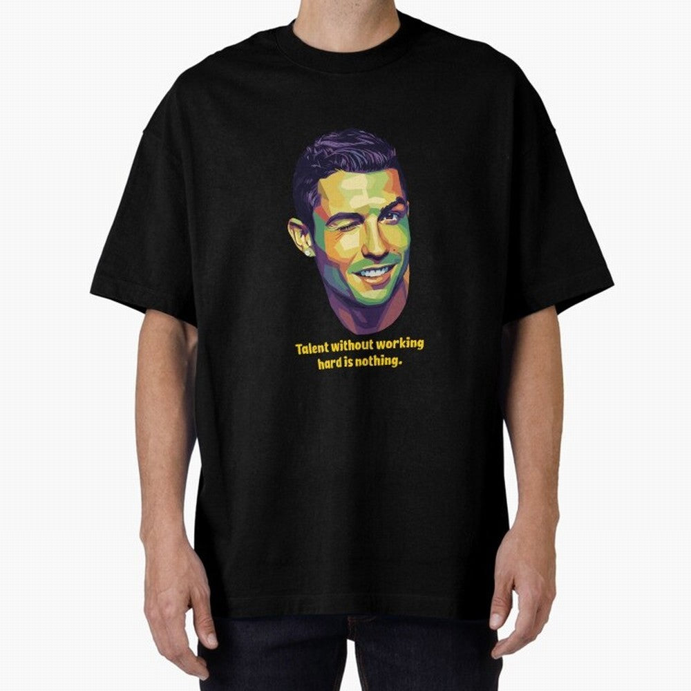 Cristiano Ronaldo Quotes Oversized T-Shirt Carry the Dream of FIFA World Cup 2026 Group Stage Spirit, Featuring France and Portugal, Haaland, Worldwide Fan Energy, Dramatic Goals, Stadium Lights and Championship Celebrations; Perfect for Fans,