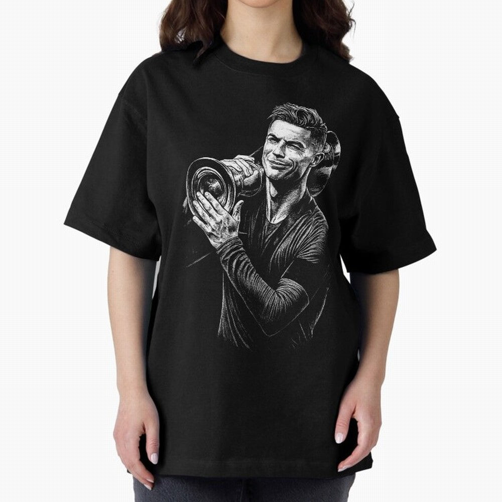 Cristiano Ronaldo Nations League Cup Oversized T-Shirt Fuel FIFA World Cup 2026 Group Stage for Fans of Cristiano Ronaldo and Brazil, Bringing Game Day Rituals, Football Legends, Country Pride and the Road to the Final; Ideal for Football Dads,