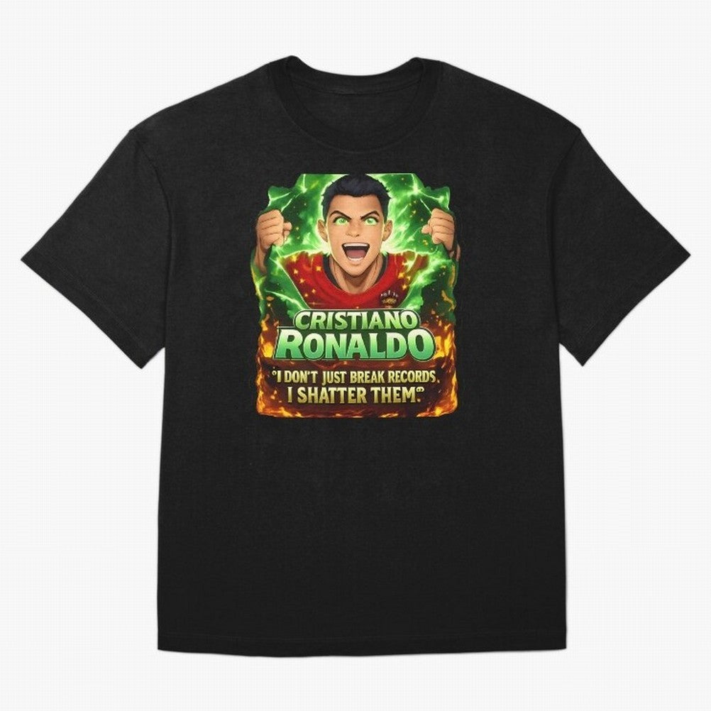 Cristiano Ronaldo Power Art Poster ¨C Legendary Football Motivation Design Oversized T-Shirt Bring Stadium Energy to FIFA World Cup 2026 Spirit, Highlighting Argentina and Brazil, Mbappe, Champion Mindset, Group Stage Buzz, Knockout Tension and