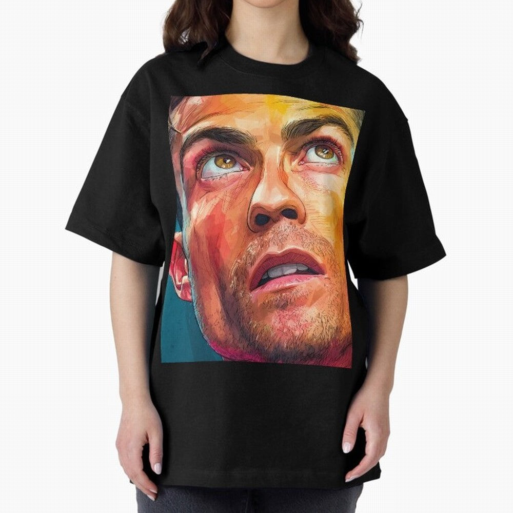 Cristiano Ronaldo Football Soccer Player Intense Color Portrait Oversized T-Shirt Celebrate Fan Favorites in Global Football Passion for FIFA World Cup 2026 USA Canada Mexico, Driven by Cristiano Ronaldo, Haaland and CR7, Argentina, France and