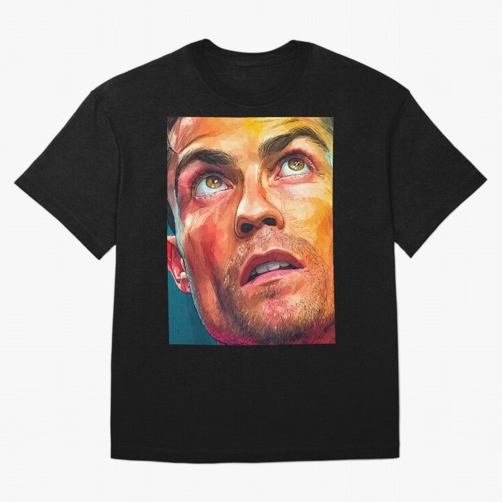 Cristiano Ronaldo Football Soccer Player Intense Color Portrait Oversized T-Shirt Celebrate Fan Favorites in Global Football Passion for FIFA World Cup 2026 USA Canada Mexico, Driven by Cristiano Ronaldo, Haaland and CR7, Argentina, France and