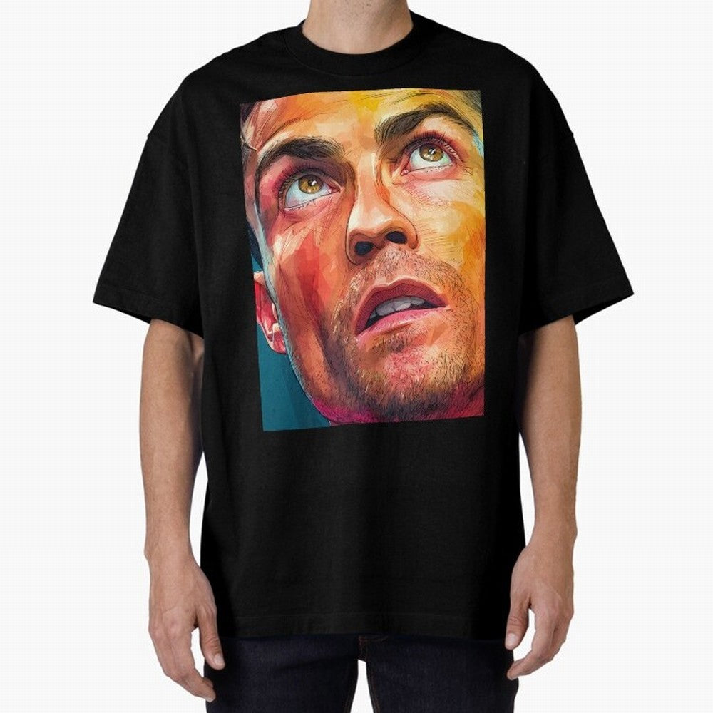 Cristiano Ronaldo Football Soccer Player Intense Color Portrait Oversized T-Shirt Celebrate Fan Favorites in Global Football Passion for FIFA World Cup 2026 USA Canada Mexico, Driven by Cristiano Ronaldo, Haaland and CR7, Argentina, France and