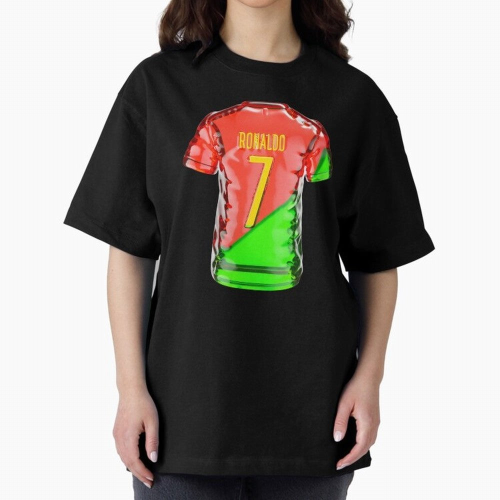 Cristiano Ronaldo Oversized T-Shirt Celebrate the Magic of FIFA World Cup 2026 Group Stage Centered on Haaland and Mbappe, Argentina and Brazil Energy, Global Supporter Spirit, Legendary Goals, National Colors and Tournament Celebration; Perfect