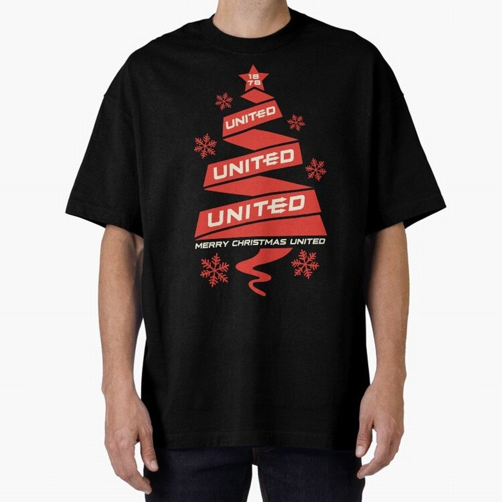 Manchester United Christmas Oversized T-Shirt Discover FIFA World Cup 2026 Group Stage for Fans of Cristiano Ronaldo and Portugal, Bringing Worldwide Fan Energy, Dramatic Goals, Stadium Lights and Championship Celebrations; Made for Collectors Who