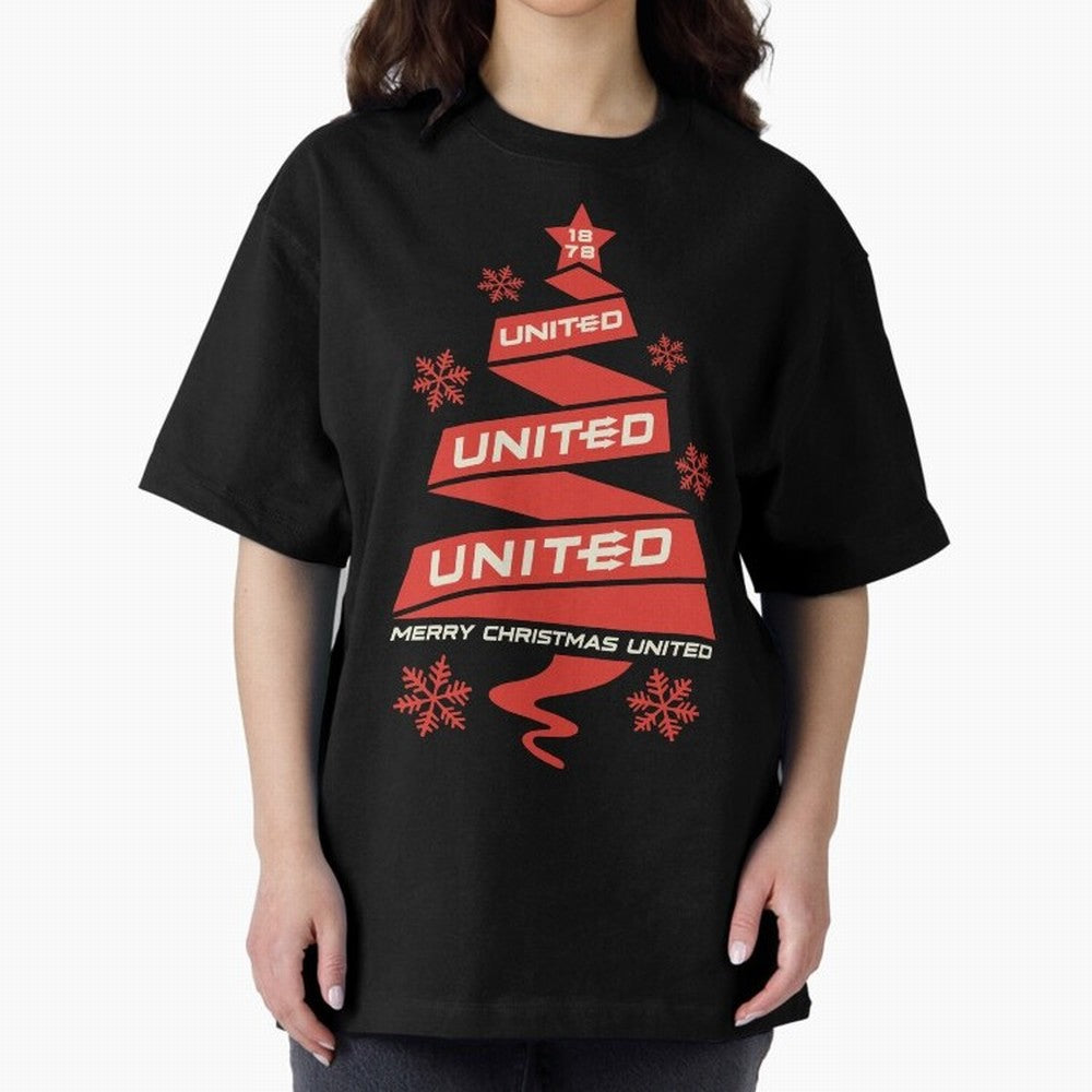Manchester United Christmas Oversized T-Shirt Discover FIFA World Cup 2026 Group Stage for Fans of Cristiano Ronaldo and Portugal, Bringing Worldwide Fan Energy, Dramatic Goals, Stadium Lights and Championship Celebrations; Made for Collectors Who
