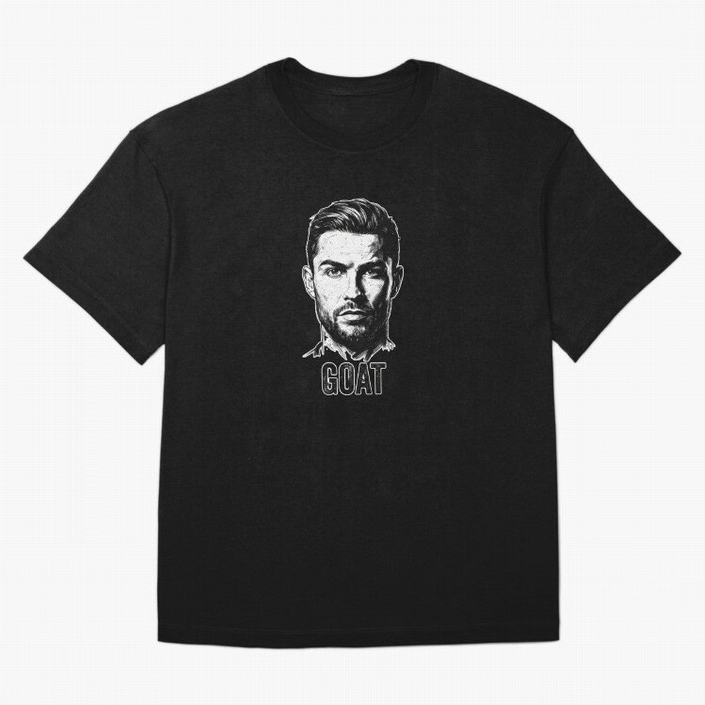 The G.O.A.T. ¨C Cristiano Ronaldo Legend Sketch Oversized T-Shirt Bring a Vintage Feel to Global Football Passion for FIFA World Cup 2026, Highlighting Haaland, Spain, Game Day Rituals, Football Legends, Country Pride and the Road to the Final;