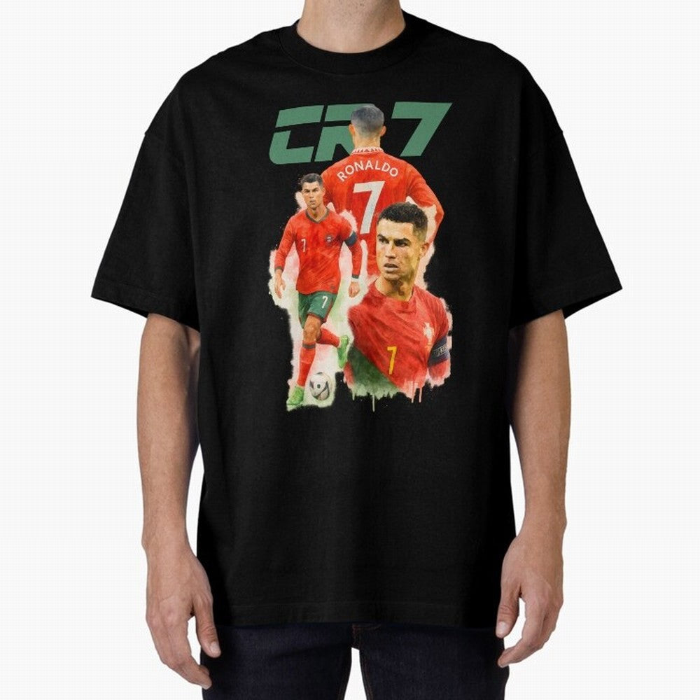 CR7 Cristiano Ronaldo illustration watercolour Oversized T-Shirt Fuel the Hype around Global Football Passion for FIFA World Cup 2026, Made for Messi and Cristiano Ronaldo, England and Germany, Fan Favorite Moments, National Team Passion, Big Match