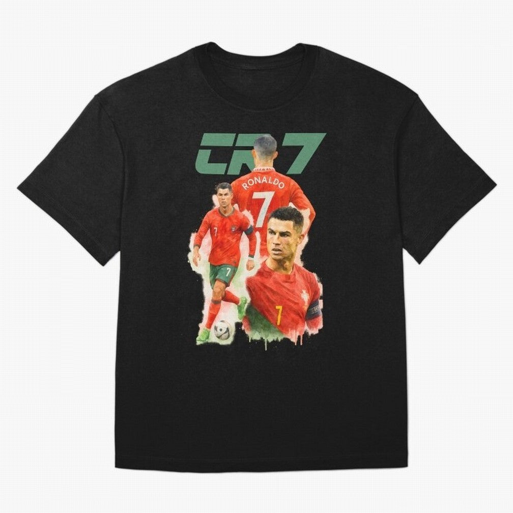 CR7 Cristiano Ronaldo illustration watercolour Oversized T-Shirt Fuel the Hype around Global Football Passion for FIFA World Cup 2026, Made for Messi and Cristiano Ronaldo, England and Germany, Fan Favorite Moments, National Team Passion, Big Match