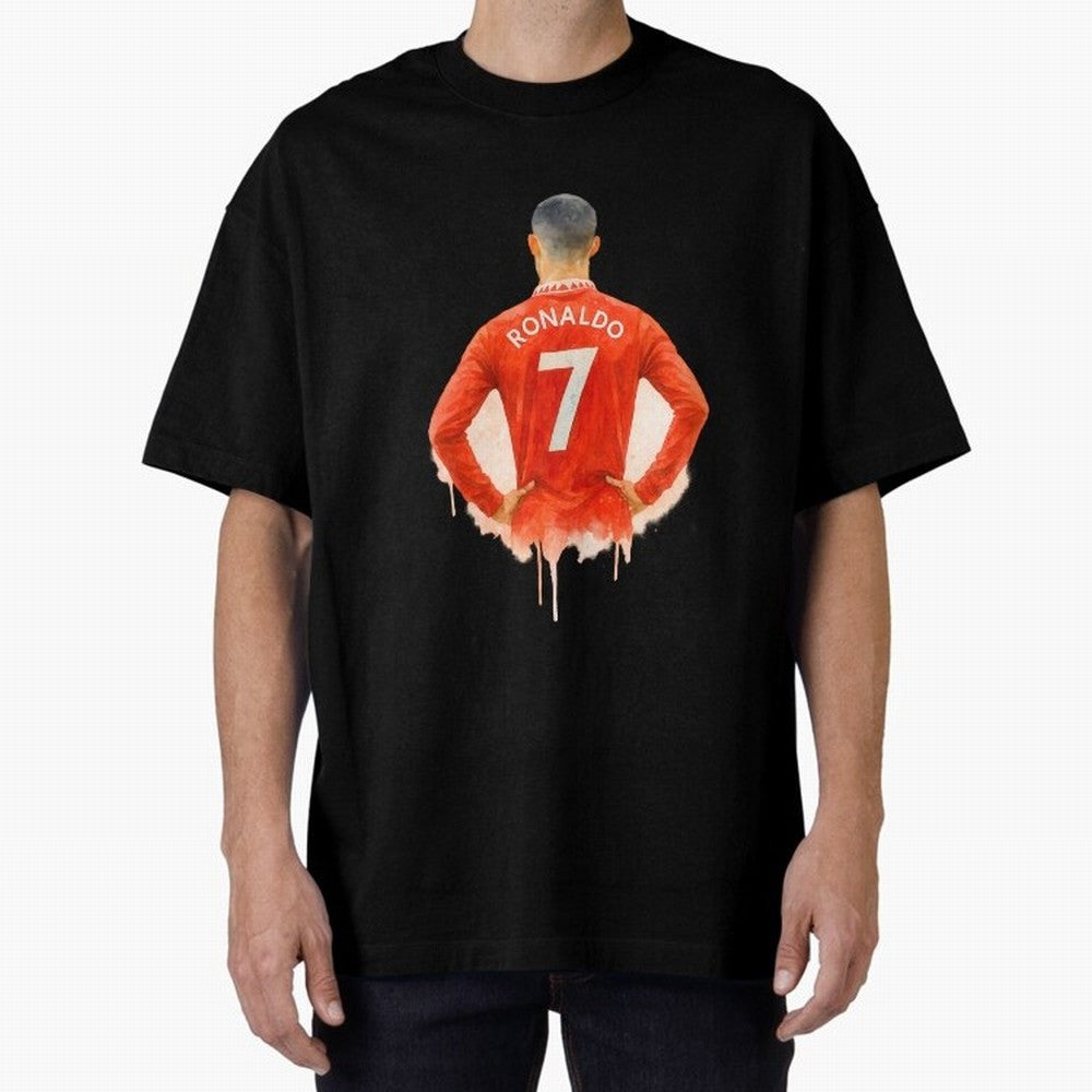 CR7 Cristiano Ronaldo potrait art a powerful moment artwork Oversized T-Shirt Share the Excitement of FIFA World Cup 2026 USA Canada Mexico Spirit, Centered on Spain, Cristiano Ronaldo, Haaland and CR7, Stadium Memories, Football Loyalty,