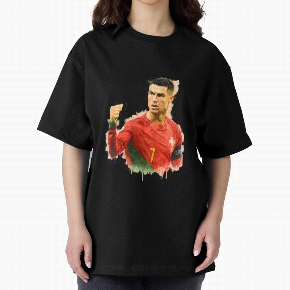 CR7 Cristiano Ronaldo potrait a powerful moment artwork Oversized T-Shirt Bring FIFA World Cup 2026 Built around Neymar, Haaland and Cristiano Ronaldo, Portugal Energy, Supporter Pride, Iconic Celebrations, Legendary Names and Global Match Day