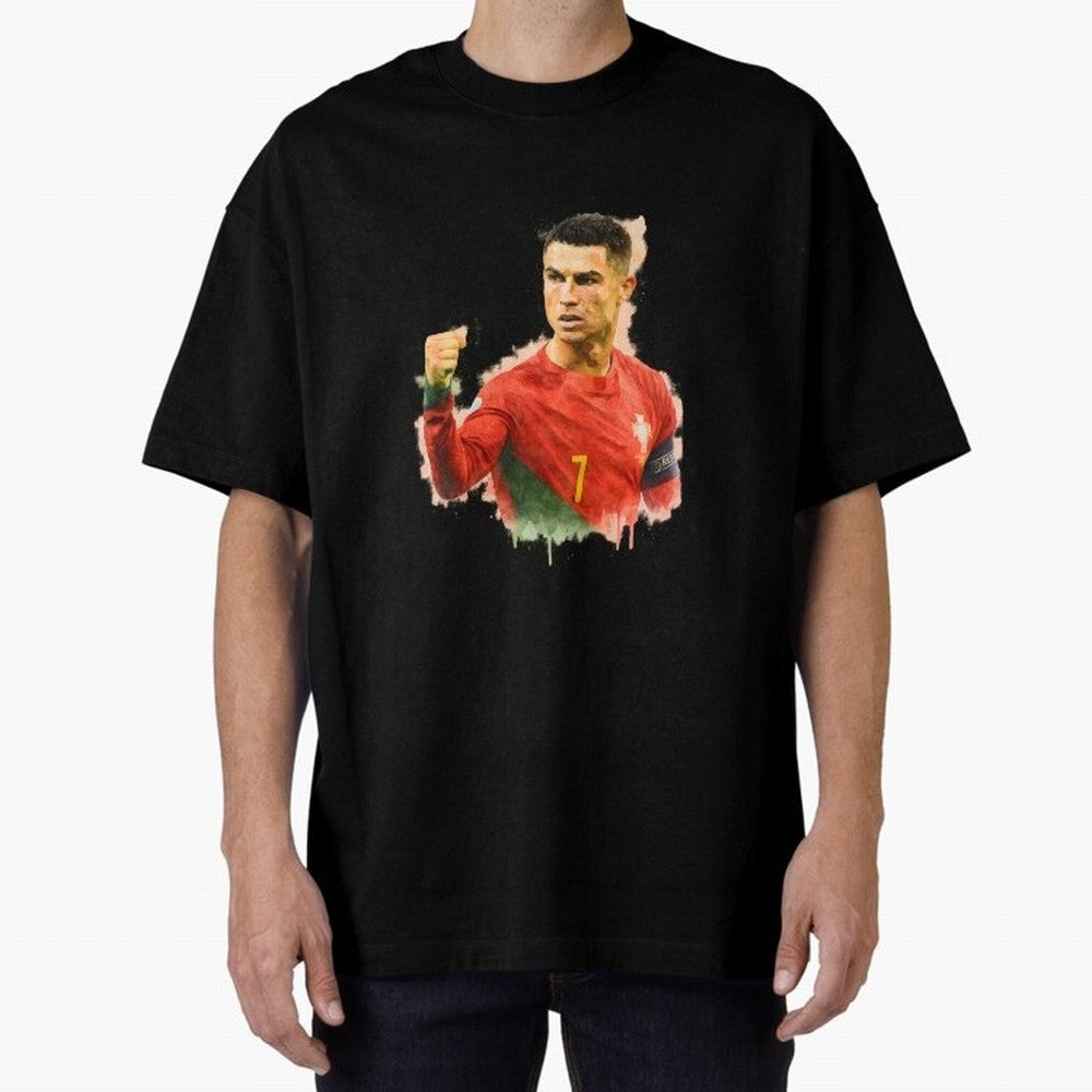 CR7 Cristiano Ronaldo potrait a powerful moment artwork Oversized T-Shirt Bring FIFA World Cup 2026 Built around Neymar, Haaland and Cristiano Ronaldo, Portugal Energy, Supporter Pride, Iconic Celebrations, Legendary Names and Global Match Day