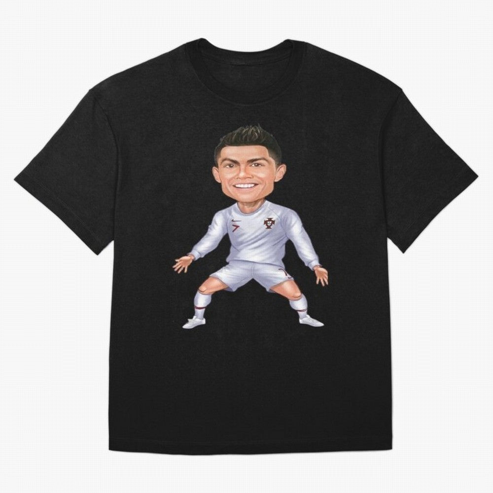 Cristiano Ronaldo Cartoon Oversized T-Shirt Back the Journey through FIFA World Cup 2026 Group Stage Spirit, Made for Brazil, Cristiano Ronaldo, Sports Nostalgia, International Competition, Famous Players and Unforgettable Victories; Perfect for
