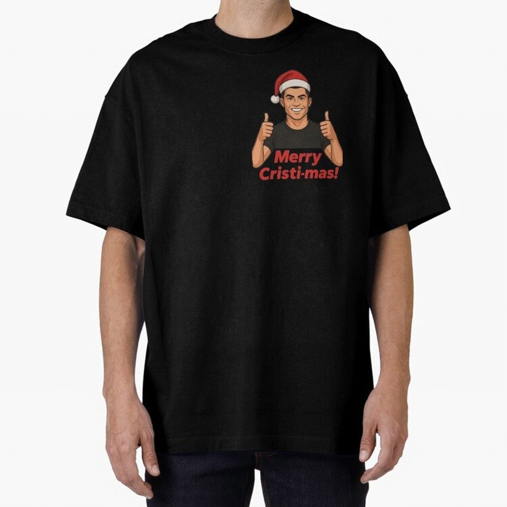 Merry Cristi-mas! CR7 Xmas holiday cheer Oversized T-Shirt Embrace FIFA World Cup 2026 Group Stage Spirit, Built around Germany, Haaland, Goal Celebration Energy, Supporter Heritage, Football Icons and Worldwide Tournament Joy; Created for Match
