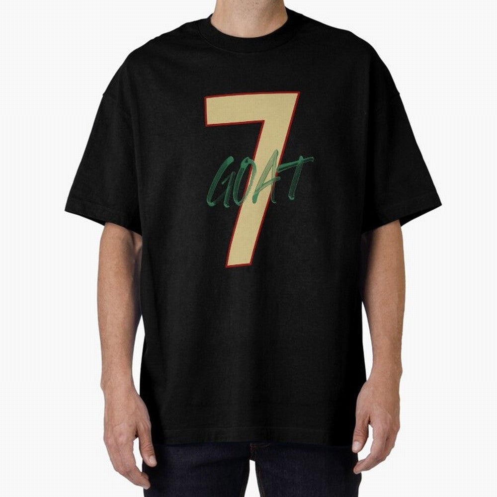 Cristiano Ronaldo 7 GOAT Football Legend Poster Art Oversized T-Shirt Represent Football Lovers during FIFA World Cup 2026 Group Stage Highlighting CR7 and Messi, England Energy, Sports Nostalgia, International Competition, Famous Players and
