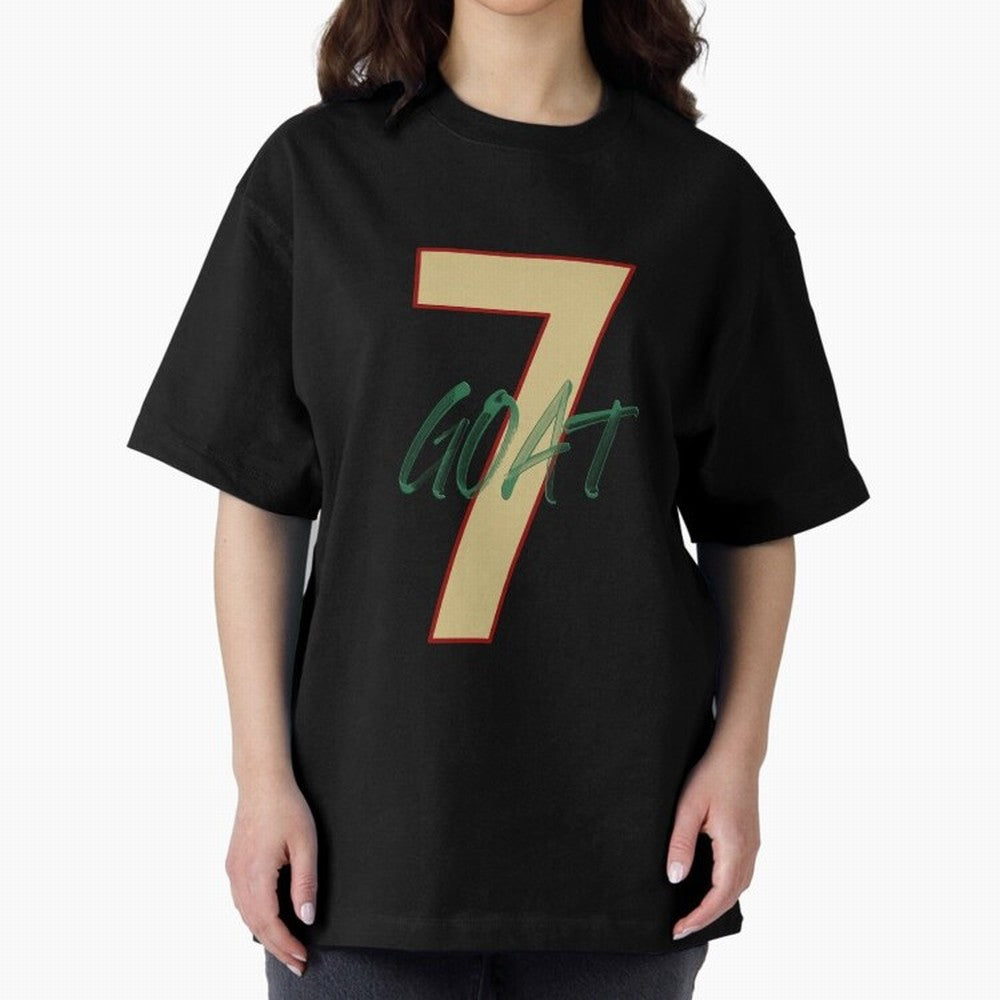 Cristiano Ronaldo 7 GOAT Football Legend Poster Art Oversized T-Shirt Represent Football Lovers during FIFA World Cup 2026 Group Stage Highlighting CR7 and Messi, England Energy, Sports Nostalgia, International Competition, Famous Players and