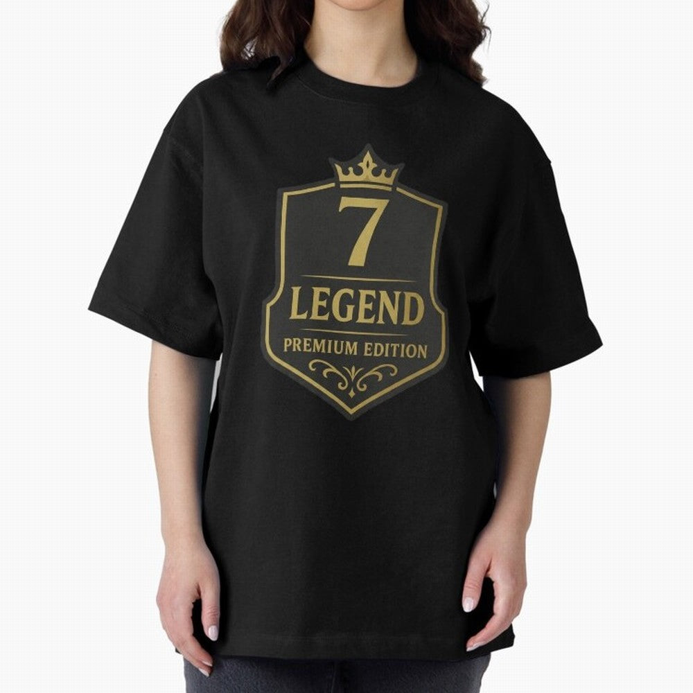 7Legend Football Inspired Number 7 T-Shirt Oversized T-Shirt Celebrate Golden Goal Energy in FIFA World Cup 2026 Group Stage for Fans of Messi and France and Portugal, Bringing Sports Nostalgia, International Competition, Famous Players and