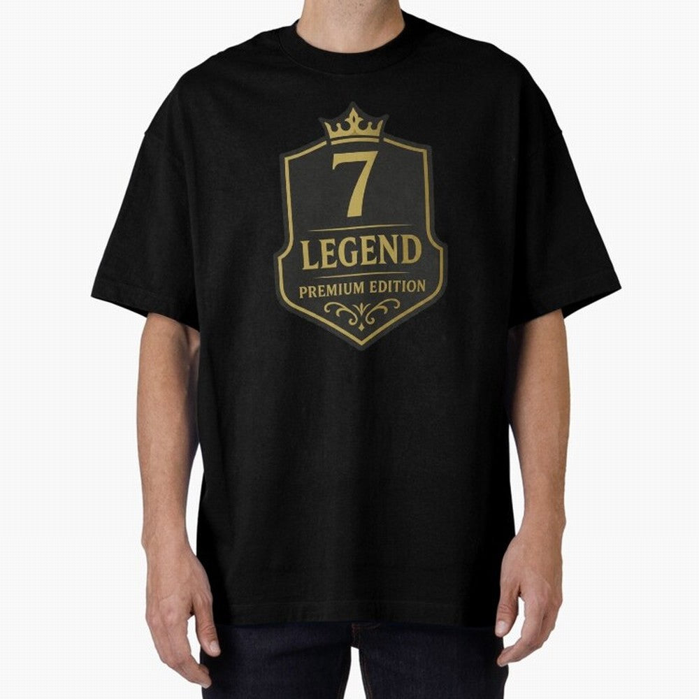 7Legend Football Inspired Number 7 T-Shirt Oversized T-Shirt Celebrate Golden Goal Energy in FIFA World Cup 2026 Group Stage for Fans of Messi and France and Portugal, Bringing Sports Nostalgia, International Competition, Famous Players and