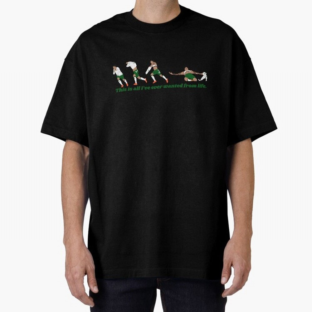 Troy Parrott Ireland Hat Trick Goal Celebration Minimalist Oversized T-Shirt Make Your Look Match FIFA World Cup 2026 Group Stage Spirit, Centered on Germany, Haaland and Mbappe, Retro Football Energy, Iconic Rivalries, Trophy Chase Drama and