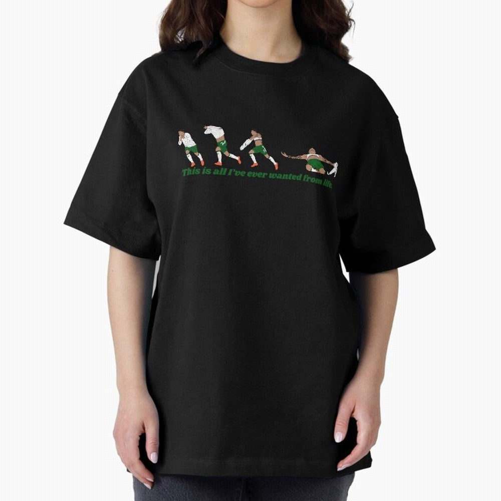 Troy Parrott Ireland Hat Trick Goal Celebration Minimalist Oversized T-Shirt Make Your Look Match FIFA World Cup 2026 Group Stage Spirit, Centered on Germany, Haaland and Mbappe, Retro Football Energy, Iconic Rivalries, Trophy Chase Drama and