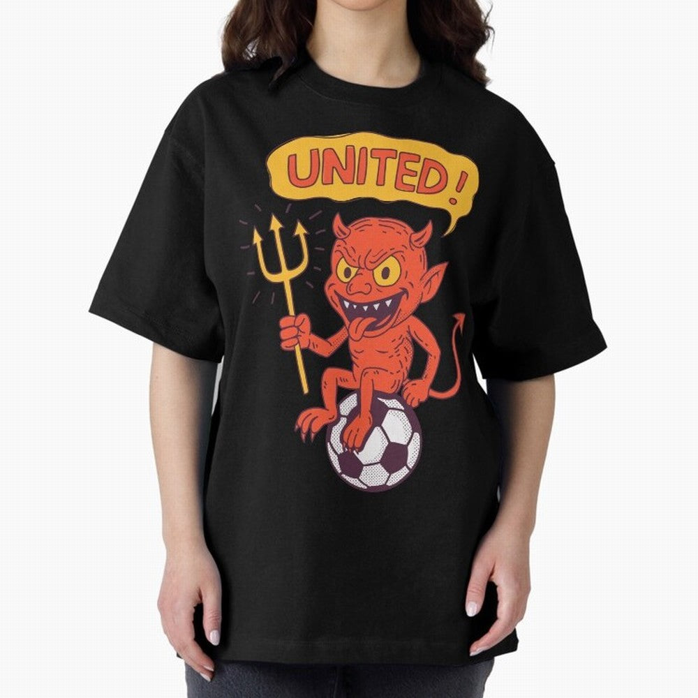 Manchester United The Red Devils Oversized T-Shirt Join Supporters Worldwide for FIFA World Cup 2026 USA Canada Mexico Inspired by Neymar, Haaland and Cristiano Ronaldo, Brazil Energy, Football Festival Excitement, Trophy Ambitions, Country