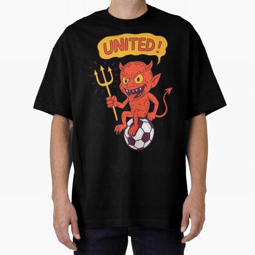Manchester United The Red Devils Oversized T-Shirt Join Supporters Worldwide for FIFA World Cup 2026 USA Canada Mexico Inspired by Neymar, Haaland and Cristiano Ronaldo, Brazil Energy, Football Festival Excitement, Trophy Ambitions, Country
