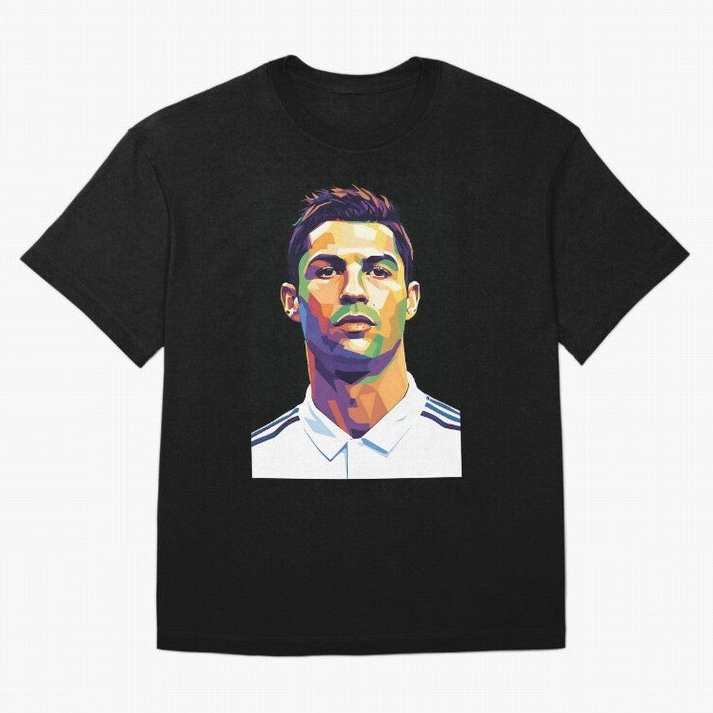 Cristiano Ronaldo Wpap Art Oversized T-Shirt Follow the Road to FIFA World Cup 2026 for Fans of Messi and Cristiano Ronaldo and France and Portugal, Bringing Football Passion, Legendary Performances, Festival Vibes and Supporter Community; Ideal