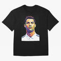 Cristiano Ronaldo Wpap Art Oversized T-Shirt Follow the Road to FIFA World Cup 2026 for Fans of Messi and Cristiano Ronaldo and France and Portugal, Bringing Football Passion, Legendary Performances, Festival Vibes and Supporter Community; Ideal