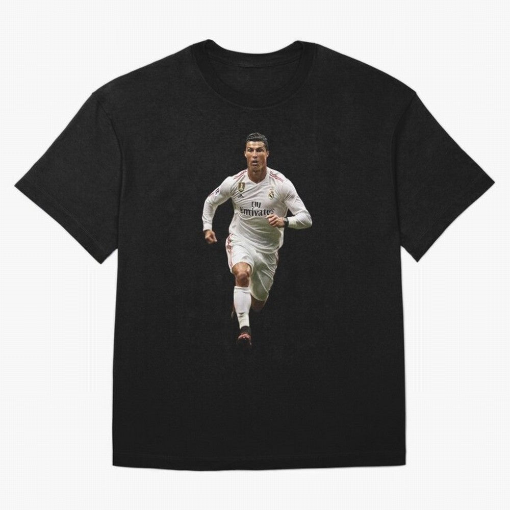 Cristiano Ronaldo runner Oversized T-Shirt Show Support during Match Day Hype around FIFA World Cup 2026, Mbappe and Neymar, Argentina and Brazil, Global Supporter Spirit, Legendary Goals, National Colors and Tournament Celebration; Ideal for Fans