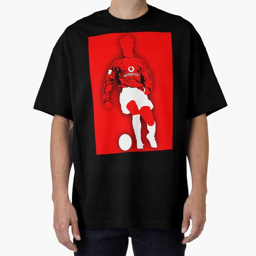 Cristiano Ronaldo Manchester United Silhouette ¨C Legendary Red Devil Artwork by GrizzlyGFX Oversized T-Shirt Show Your Stadium Side during the FIFA World Cup 2026 Group Stage Journey through Cristiano Ronaldo, Haaland and CR7 Highlights, Portugal,