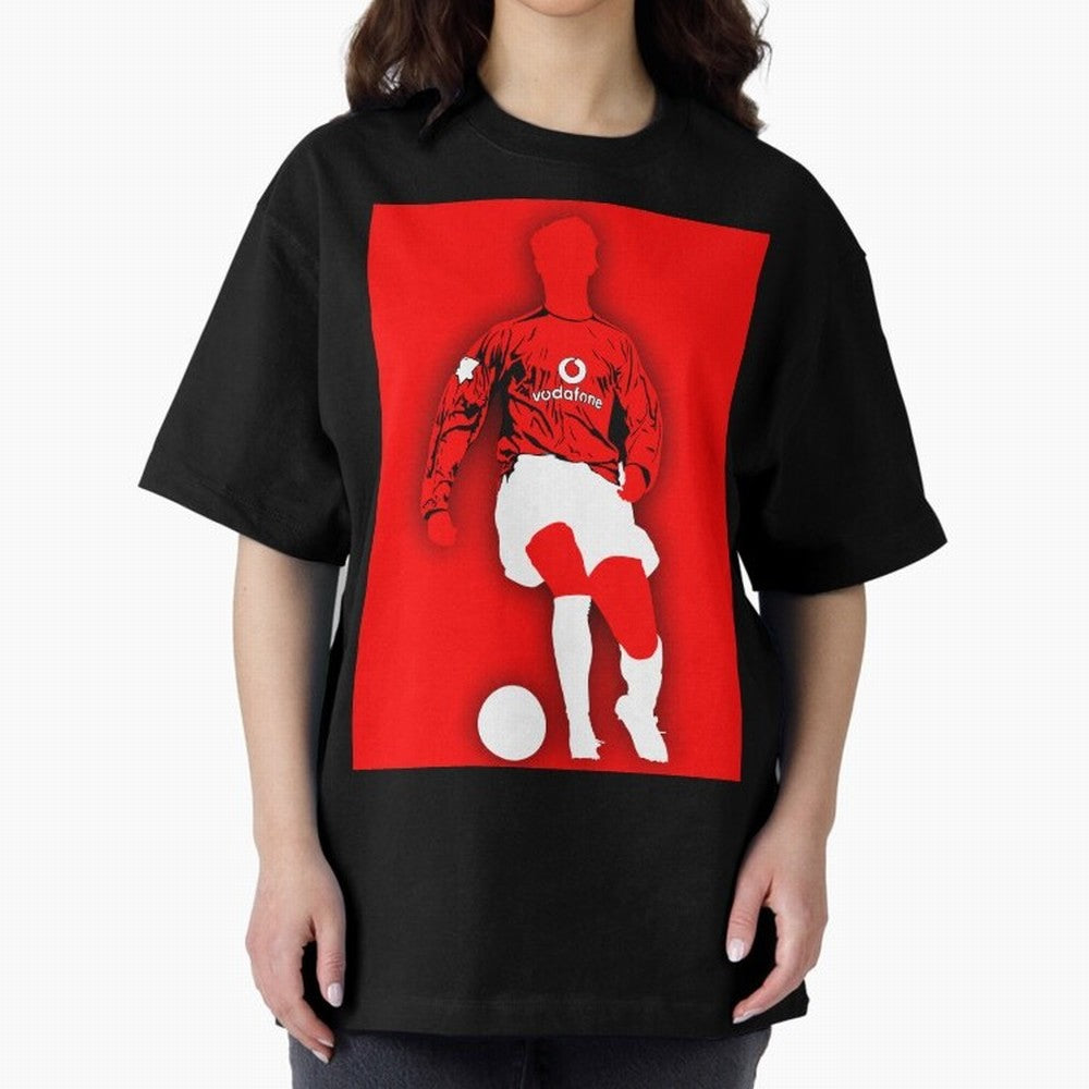 Cristiano Ronaldo Manchester United Silhouette ¨C Legendary Red Devil Artwork by GrizzlyGFX Oversized T-Shirt Show Your Stadium Side during the FIFA World Cup 2026 Group Stage Journey through Cristiano Ronaldo, Haaland and CR7 Highlights, Portugal,