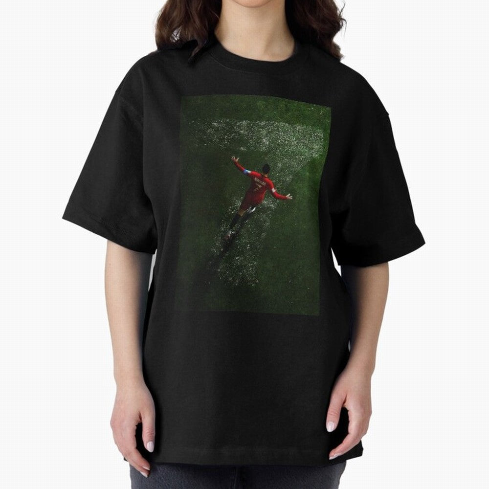 CR7 The G.O.A.T. Football Art - Cristiano Ronaldo Oversized T-Shirt Honor Football Greatness during FIFA World Cup 2026 USA Canada Mexico Built around Mbappe, France Energy, Stadium Memories, Football Loyalty, International Chants and Championship
