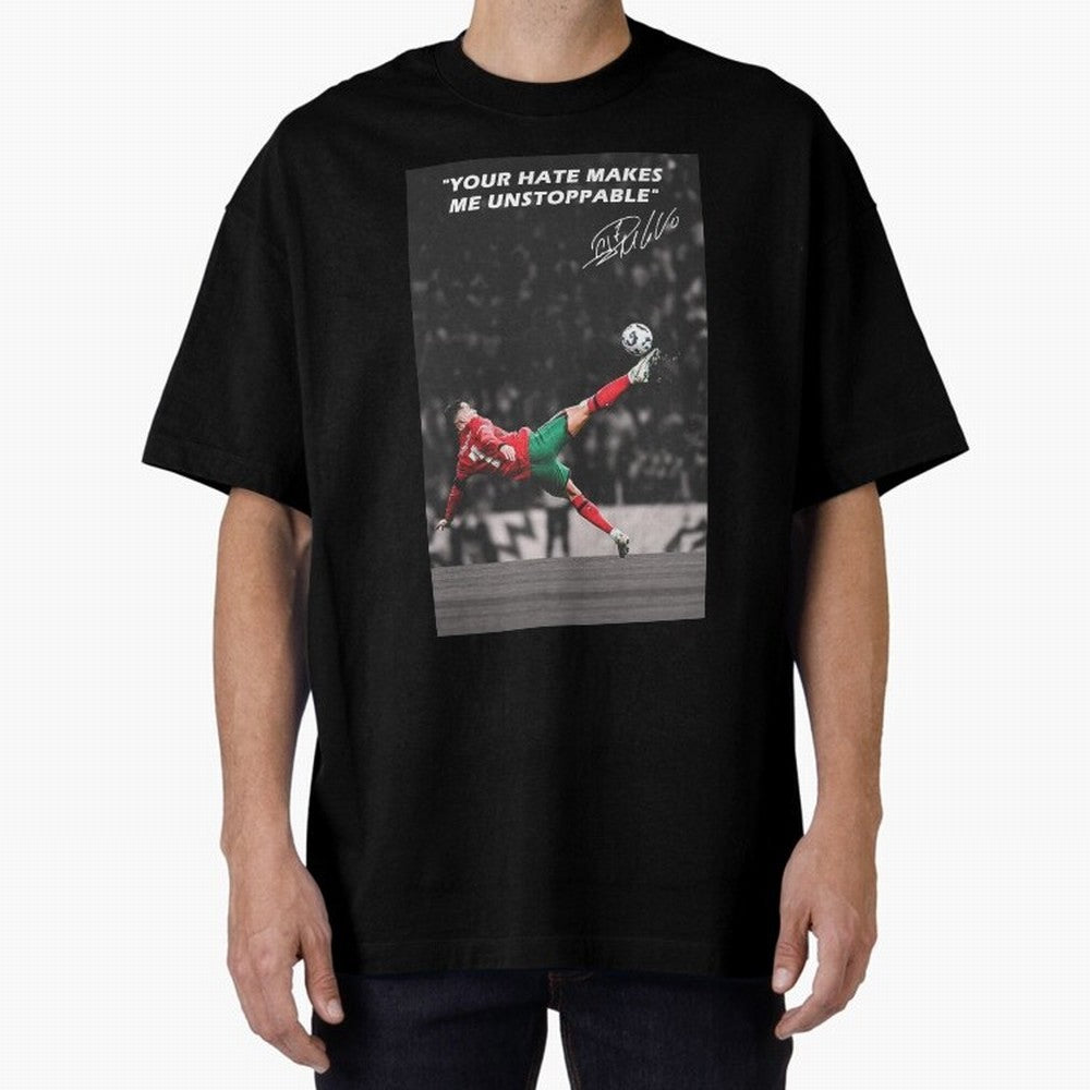 Cristiano Ronaldo Inspiration Oversized T-Shirt Live the Energy of FIFA World Cup 2026 Spirit, Capturing Argentina, France and Brazil, Neymar, Retro Football Energy, Iconic Rivalries, Trophy Chase Drama and Stadium Atmosphere; Perfect for People