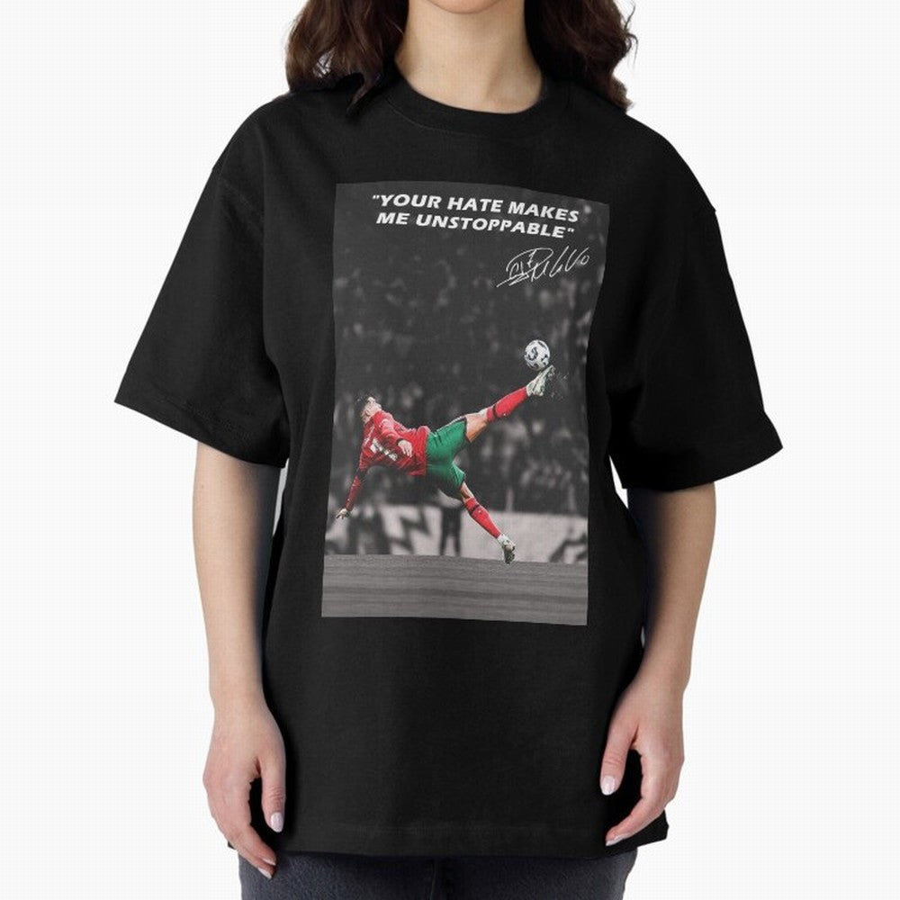 Cristiano Ronaldo Inspiration Oversized T-Shirt Live the Energy of FIFA World Cup 2026 Spirit, Capturing Argentina, France and Brazil, Neymar, Retro Football Energy, Iconic Rivalries, Trophy Chase Drama and Stadium Atmosphere; Perfect for People