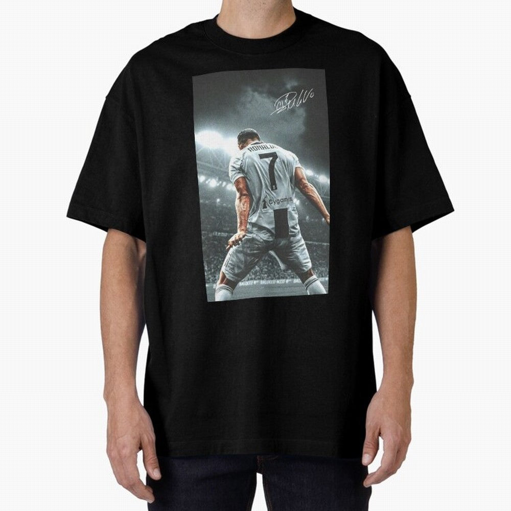 Cristiano Ronaldo Celebration Oversized T-Shirt Celebrate Supporters United by Match Day Hype around FIFA World Cup 2026, Messi, Neymar and Mbappe, Spain and Netherlands, Retro Football Energy, Iconic Rivalries, Trophy Chase Drama and Stadium