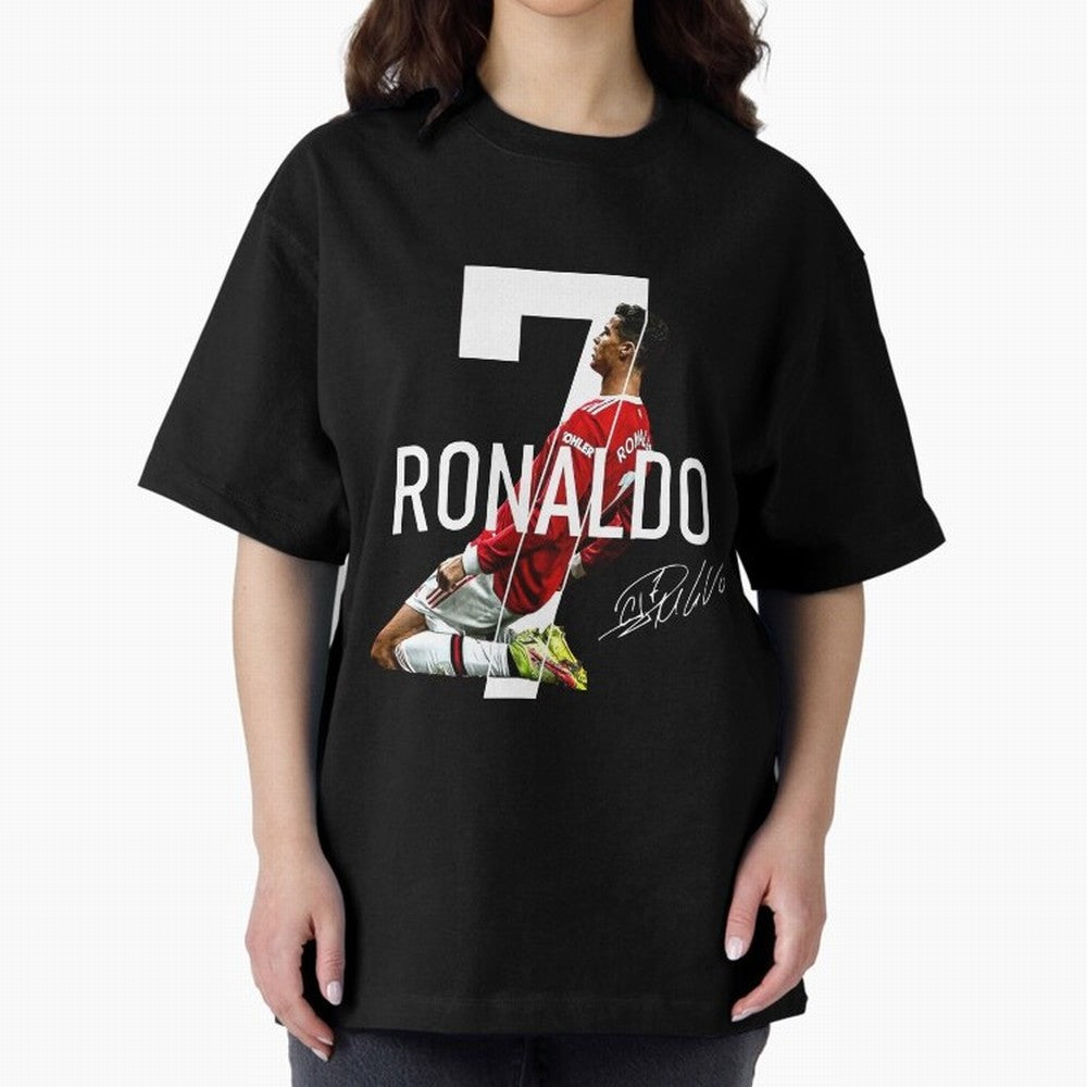 Cristiano Ronaldo - CR7 Oversized T-Shirt Celebrate the Magic of the FIFA World Cup 2026 Journey through Messi and Cristiano Ronaldo Highlights, Brazil Pride, Goal Celebration Energy, Supporter Heritage, Football Icons and Worldwide Tournament Joy;