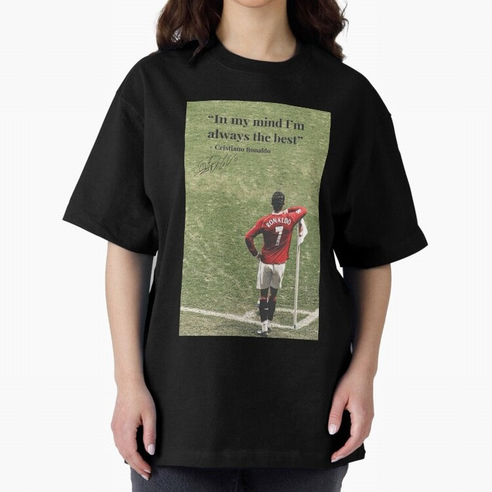 Cristiano Ronaldo Motivation Oversized T-Shirt Bring Legendary Rivalry Energy to the FIFA World Cup 2026 Group Stage Journey through Cristiano Ronaldo, Haaland and CR7 Highlights, Brazil Pride, Vintage Soccer Flavor, Modern Football Stars, National