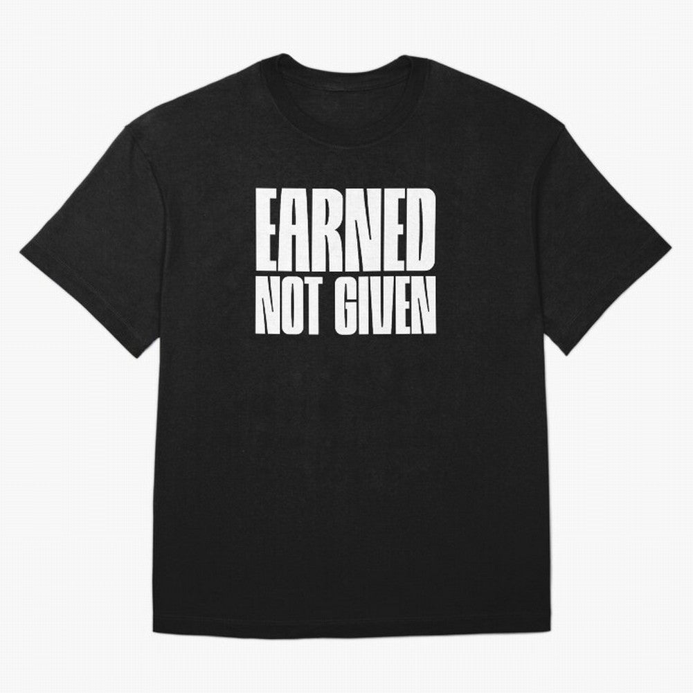 Earned not given white Oversized T-Shirt Experience the Global Stage of FIFA World Cup 2026 USA Canada Mexico Spirit, Filled with Spain and Netherlands, Messi and Cristiano Ronaldo, Supporter Pride, Iconic Celebrations, Legendary Names and Global