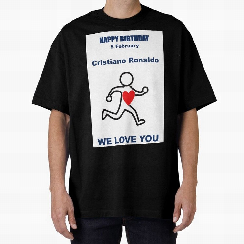 Tribute to Cristiano Ronaldo ¡ª 5 February Oversized T-Shirt Enjoy FIFA World Cup 2026 USA Canada Mexico Featuring CR7 and Messi, England, France and Netherlands Energy, Match Day Excitement, Supporter Culture, Golden Goals and Global Football