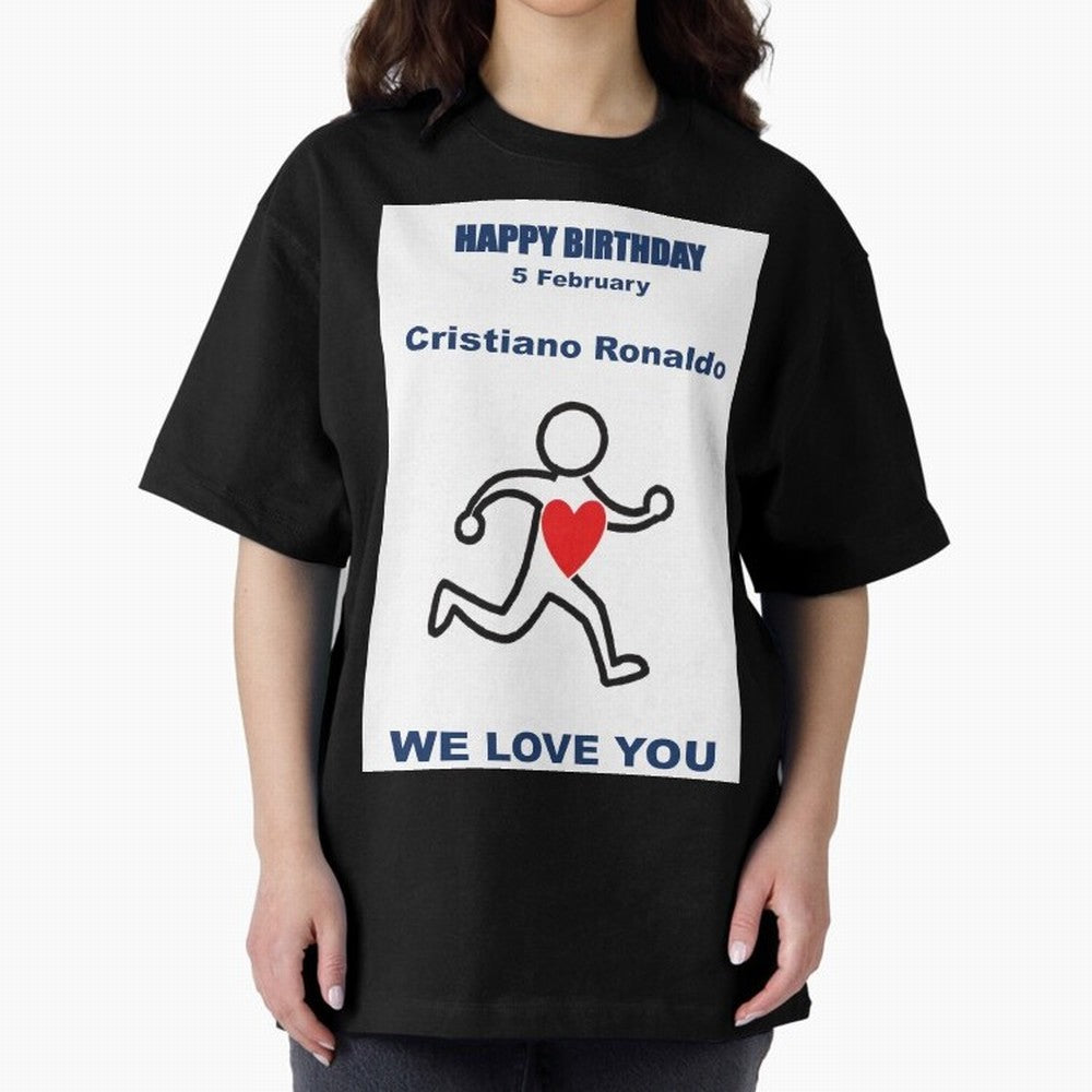 Tribute to Cristiano Ronaldo ¡ª 5 February Oversized T-Shirt Enjoy FIFA World Cup 2026 USA Canada Mexico Featuring CR7 and Messi, England, France and Netherlands Energy, Match Day Excitement, Supporter Culture, Golden Goals and Global Football