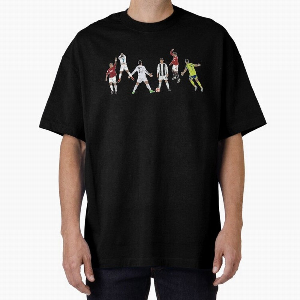 Ronaldo Forever Minimalist Career Goal Celebrations Oversized T-Shirt Represent Football Lovers during Global Football Passion for FIFA World Cup 2026 Group Stage, Filled with Haaland, England, Stadium Memories, Football Loyalty, International