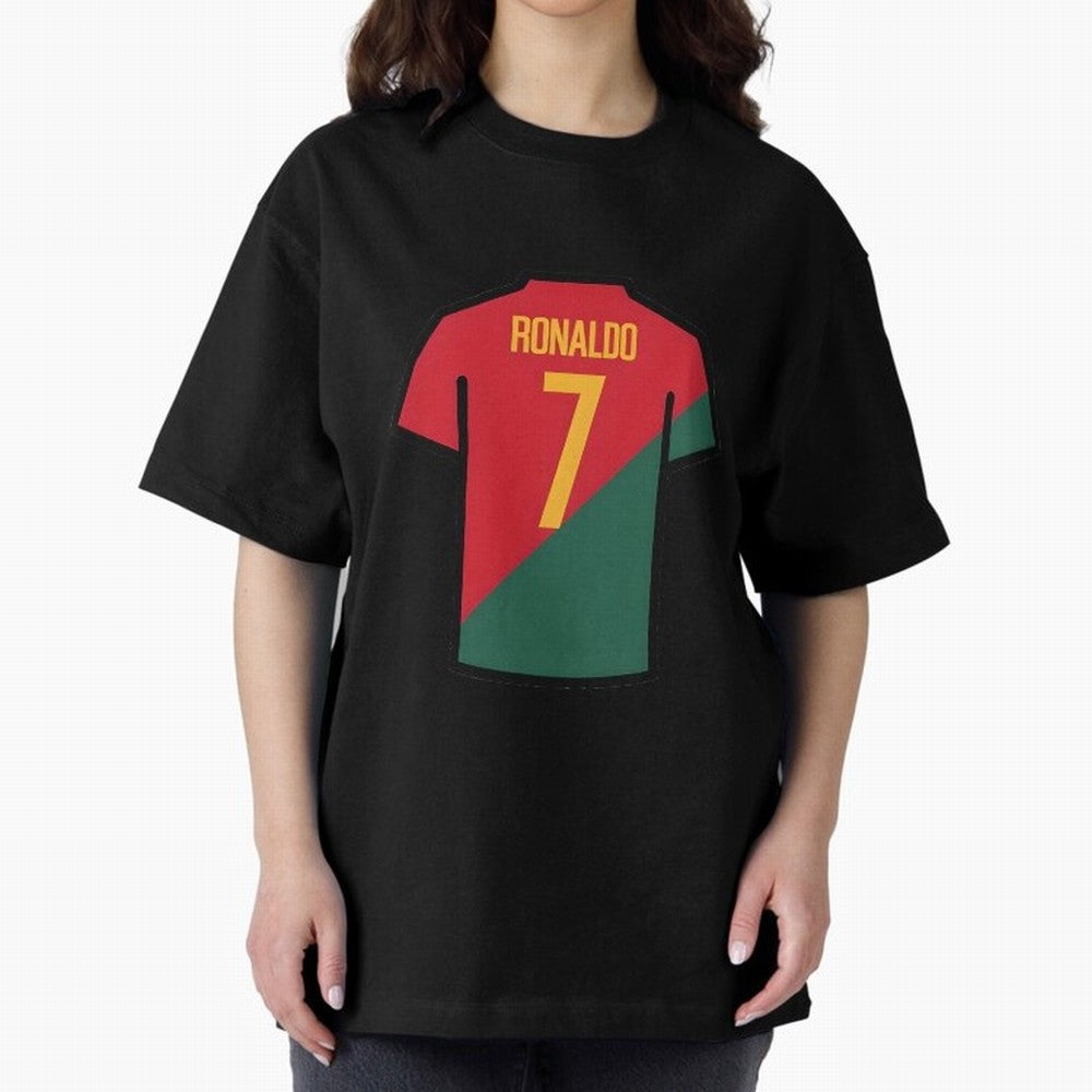 Ronaldo Portugal Jersey Oversized T-Shirt Celebrate the Stars of FIFA World Cup 2026 Group Stage Spirit, Filled with Brazil, Portugal and Argentina, Messi, Neymar and Mbappe, Tournament Hype, Historic Matchups, Family Viewing Parties and Global