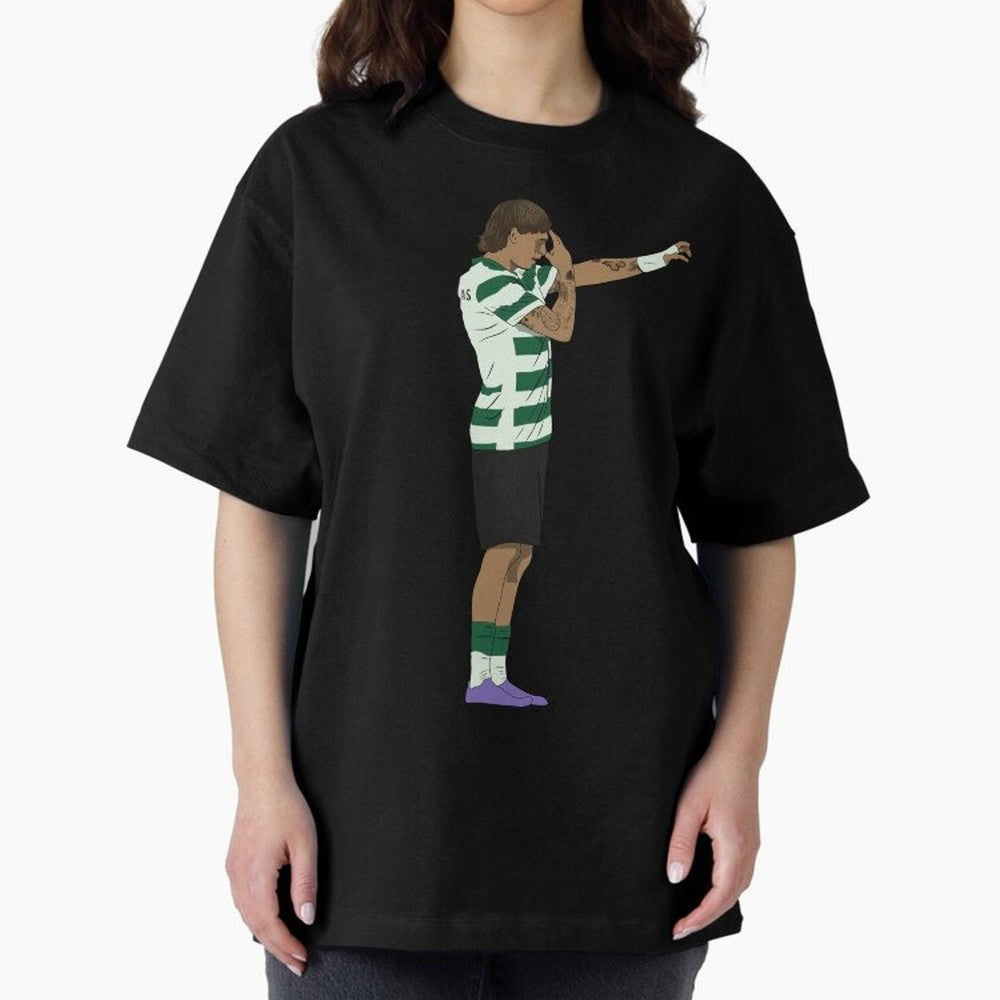 Ricardo Mangas Sporting Goal Celebration Minimalist Oversized T-Shirt Turn Football Passion into Match Day Hype around FIFA World Cup 2026, Haaland, England, Worldwide Fan Energy, Dramatic Goals, Stadium Lights and Championship Celebrations; Great
