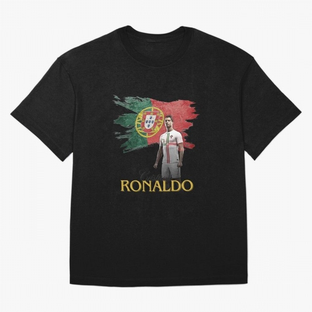 Cristiano Ronaldo - Portugal Flag Tribute (SIUUU!) Oversized T-Shirt Bring a Champion Mindset to the FIFA World Cup 2026 Journey through Haaland and Mbappe Highlights, England Pride, Stadium Chants, National Pride, Trophy Dreams and Unforgettable