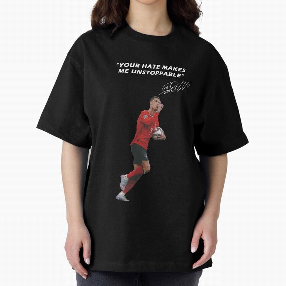 Cristiano Ronaldo Oversized T-Shirt Stand Out with Spirit from FIFA World Cup 2026 Group Stage with Neymar, England and Germany Energy, Retro Football Energy, Iconic Rivalries, Trophy Chase Drama and Stadium Atmosphere; Built for Supporters Chasing