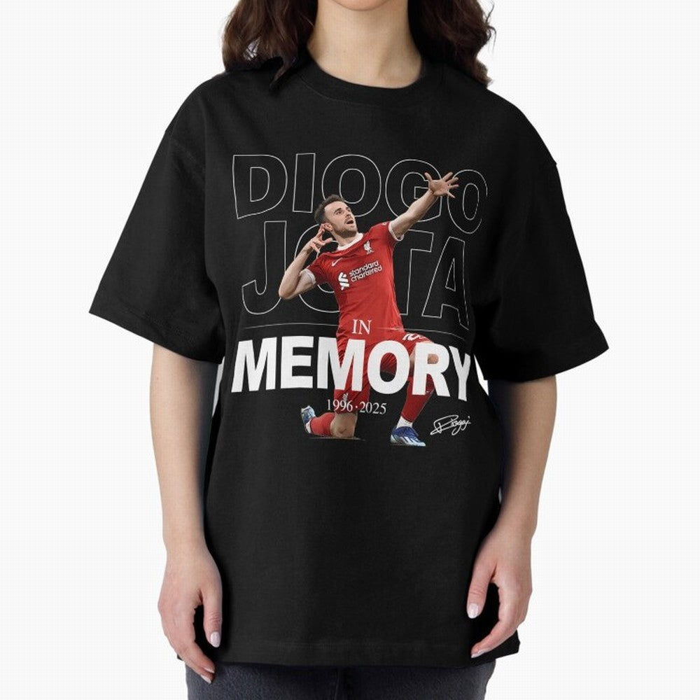 Diogo Jota In Memory Oversized T-Shirt Celebrate Football Heritage in the FIFA World Cup 2026 Journey through Messi, CR7 and Mbappe Highlights, England, France and Netherlands Pride, Match Day Excitement, Supporter Culture, Golden Goals and Global