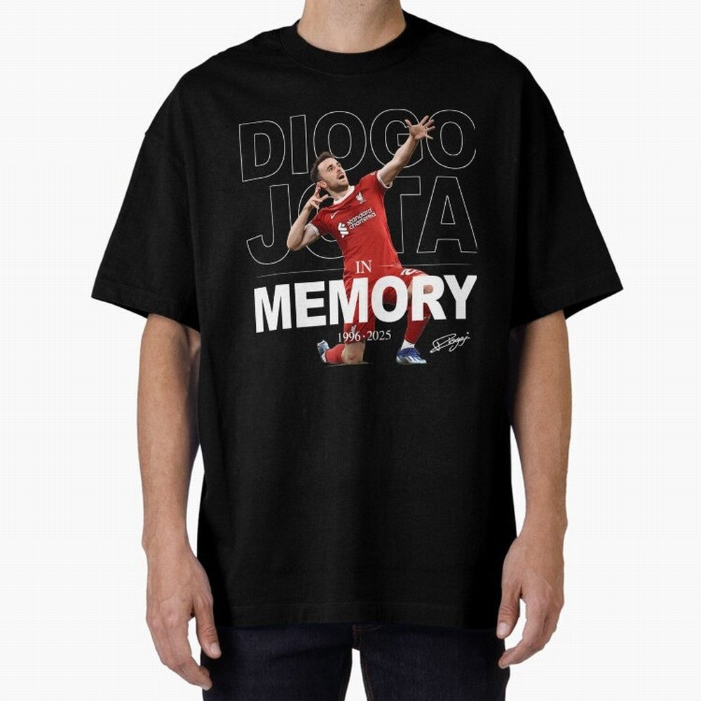 Diogo Jota In Memory Oversized T-Shirt Celebrate Football Heritage in the FIFA World Cup 2026 Journey through Messi, CR7 and Mbappe Highlights, England, France and Netherlands Pride, Match Day Excitement, Supporter Culture, Golden Goals and Global