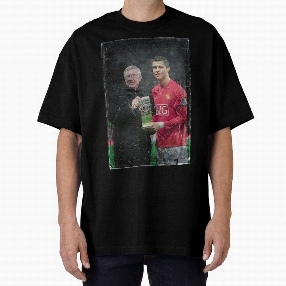 Cristiano Ronaldo and Sir Alex Ferguson Oversized T-Shirt Remember FIFA World Cup 2026 USA Canada Mexico for Fans of Neymar and England and Germany, Bringing Football Passion, Legendary Performances, Festival Vibes and Supporter Community; Ideal