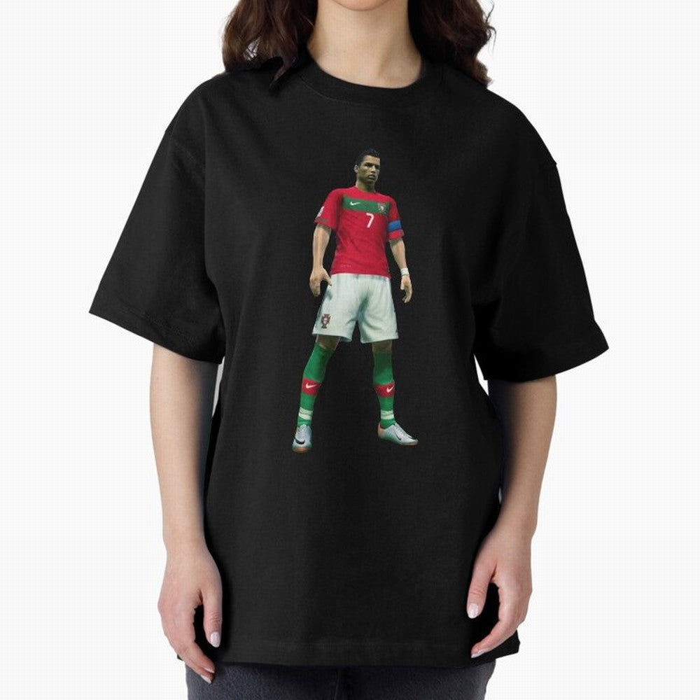 CR7 PES Oversized T-Shirt Celebrate Football Dreams Across FIFA World Cup 2026 for Fans of Mbappe and Neymar and Argentina, France and Brazil, Bringing Fan Favorite Moments, National Team Passion, Big Match Drama and Soccer History; Ideal for