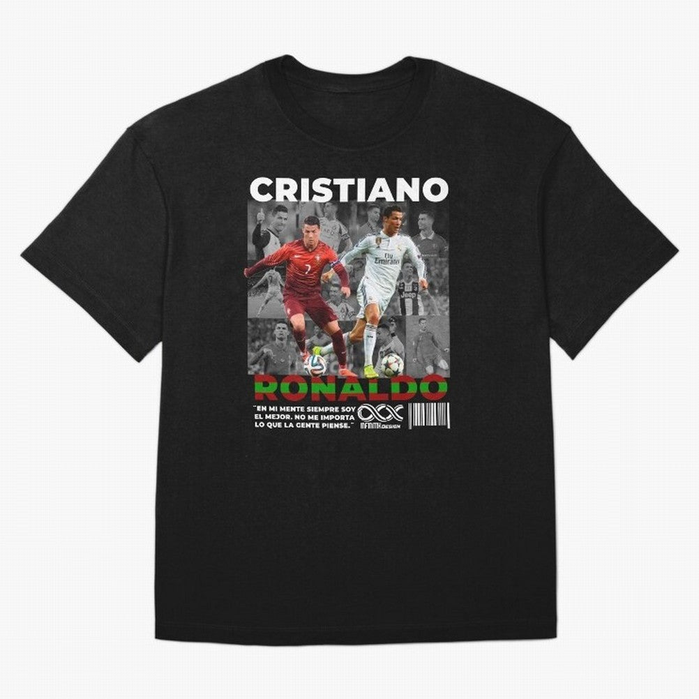 Cristiano Ronaldo Collage Oversized T-Shirt Celebrate the Stars of FIFA World Cup 2026 USA Canada Mexico for Fans of CR7 and Messi and Germany, Bringing Worldwide Fan Energy, Dramatic Goals, Stadium Lights and Championship Celebrations; Great for