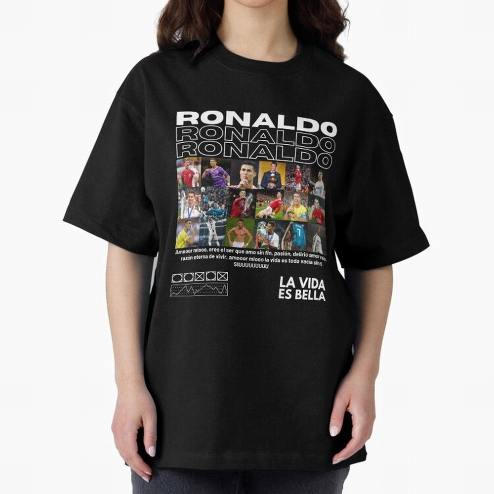 Cristiano Ronaldo CR7 Collage Oversized T-Shirt Make Every Match About the FIFA World Cup 2026 Journey through Mbappe Highlights, France and Portugal Pride, Stadium Chants, National Pride, Trophy Dreams and Unforgettable Football Memories; Ideal